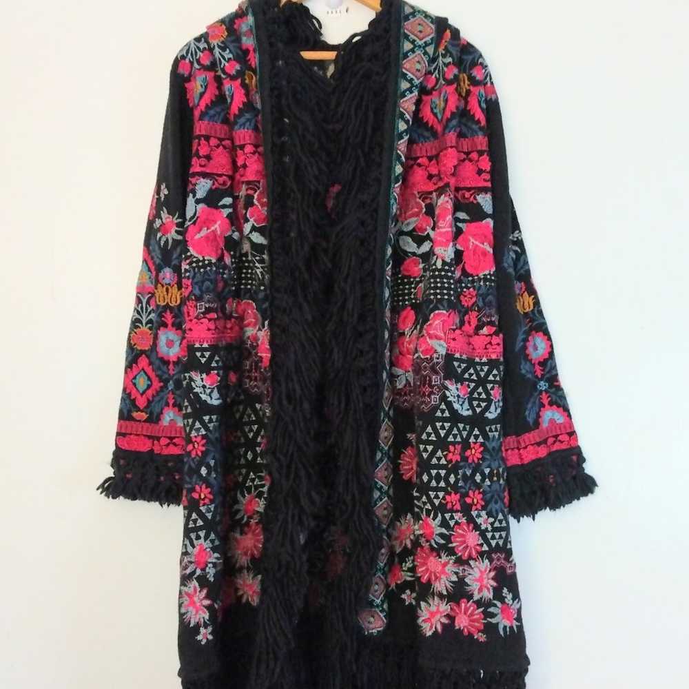 Johnny was Biya Fully Floral Embroidered Hooded w… - image 3