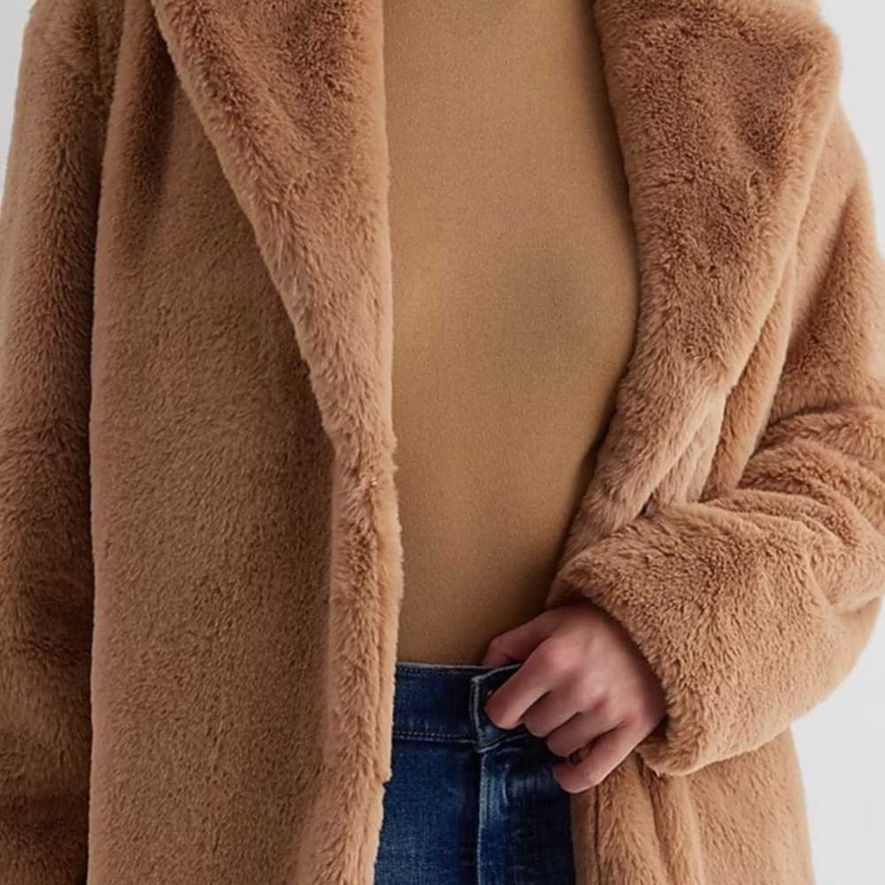 Express Faux Fur Coat size XS Camel - image 8