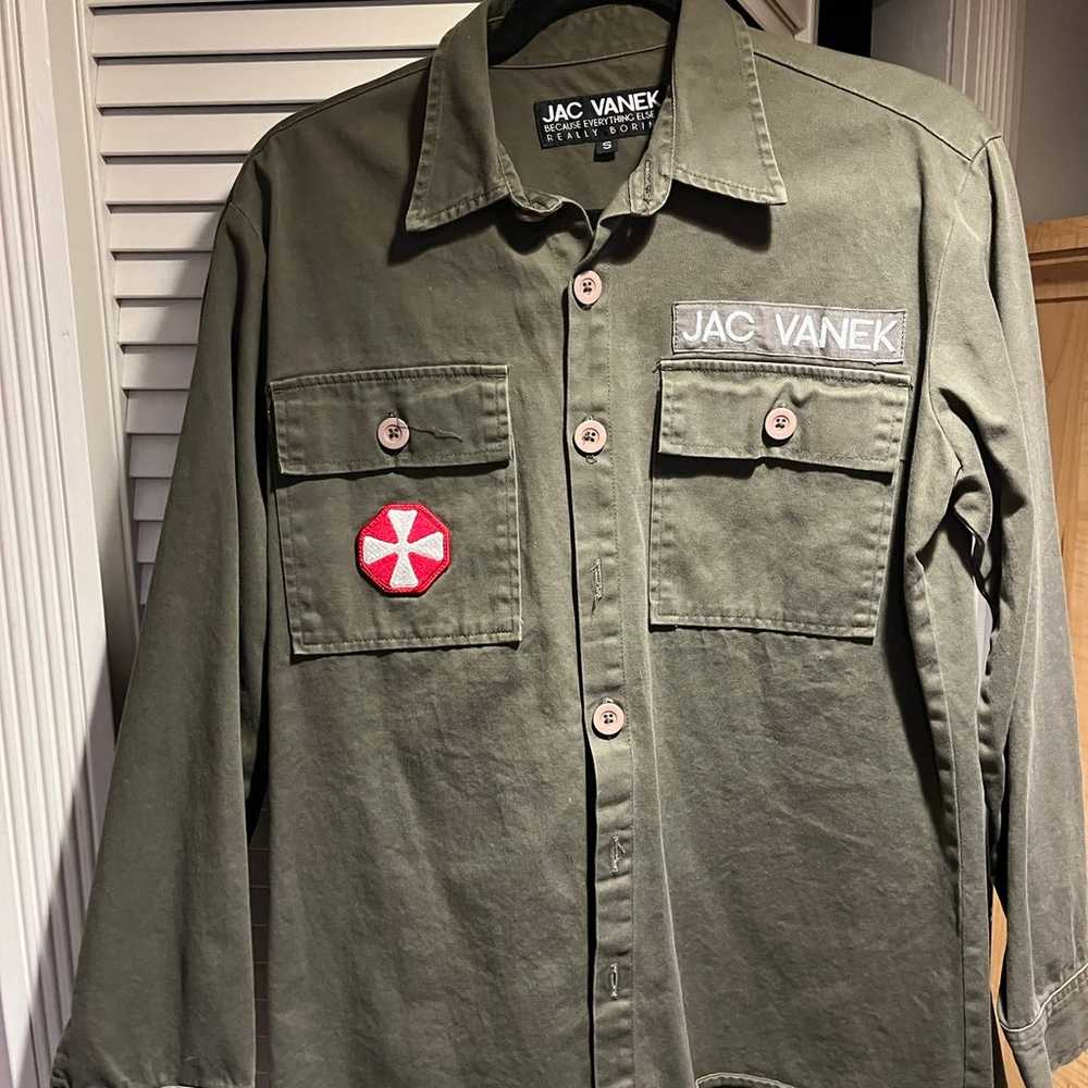 Unisex vintage military jacket army green - image 1