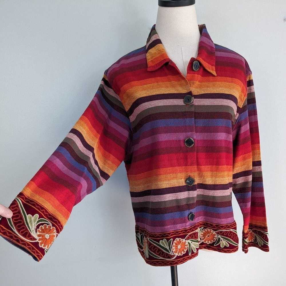 Vintage Blazer Jacket Striped Tantrums Western Bo… - image 3