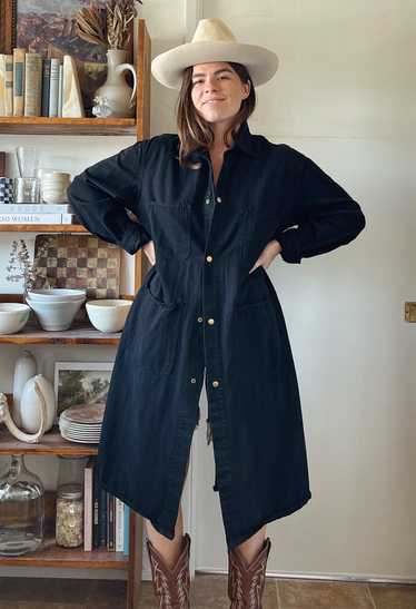 1960s Black Cotton Trench