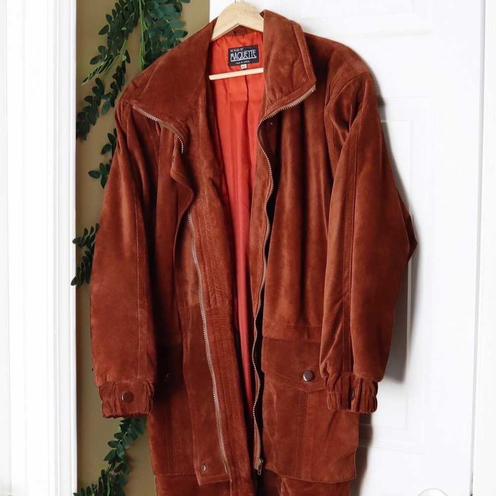 Vintage burnt orange Suede Leather Jacket - image 1