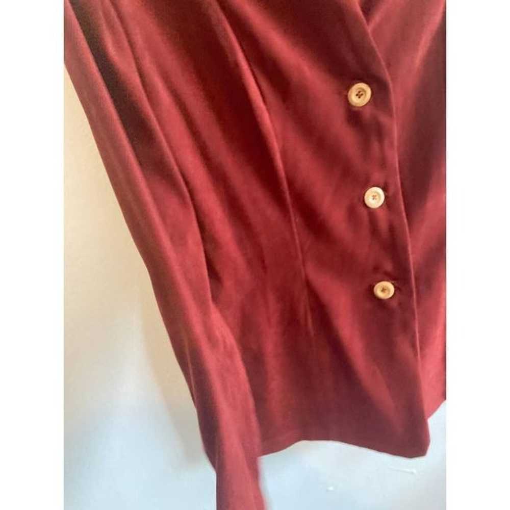 That 70's Show Button Up Sueded Burnt Red Blazer … - image 3