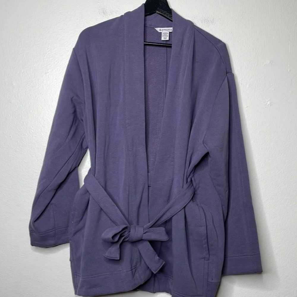 Athleta Cozy Belted Wrap Jacket Dusty Purple Wome… - image 6