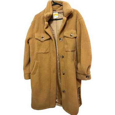 C&C California Oversized Camel Long Teddy Button … - image 1