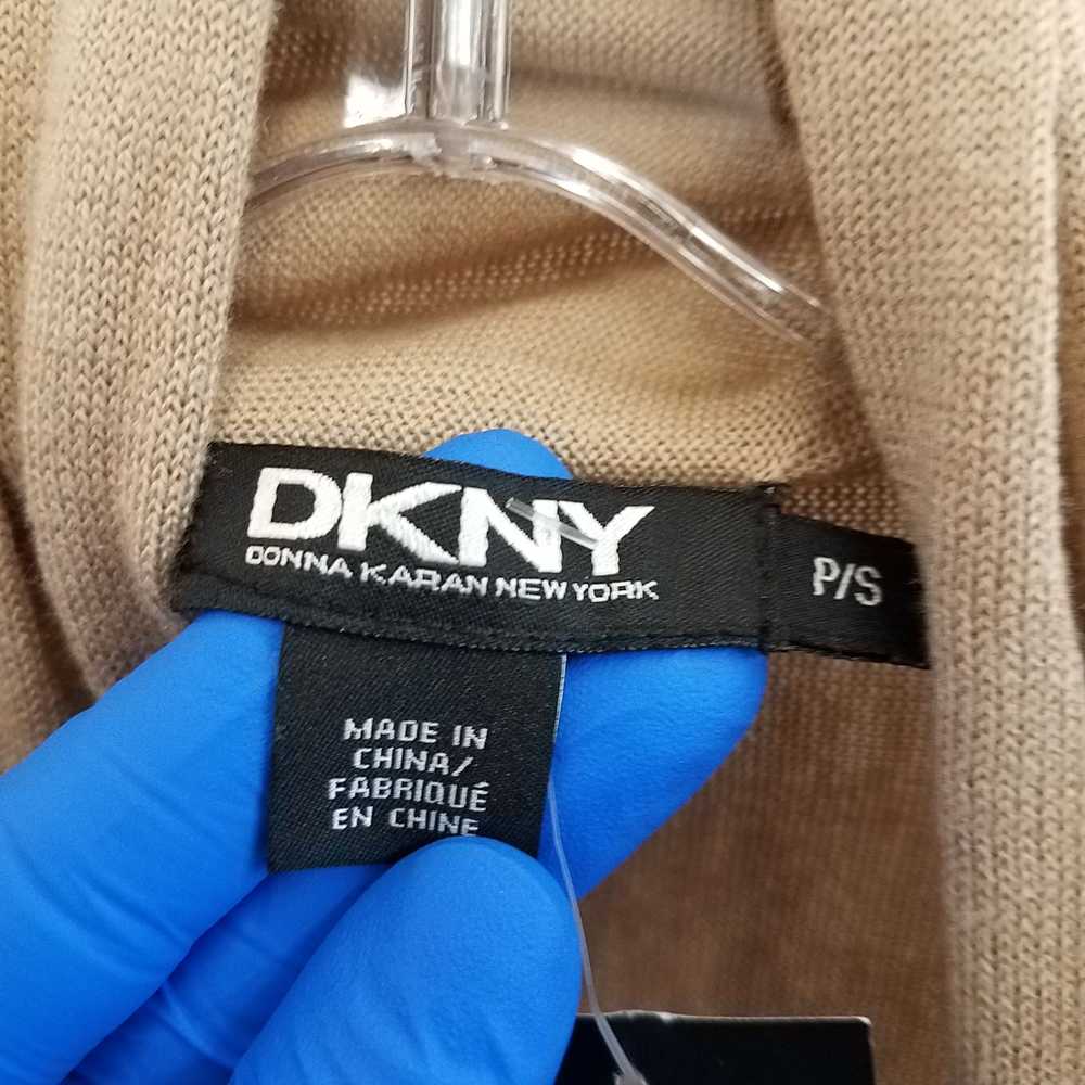 DKNY Women's Tan Silk Cotton Blend Knit Duster Si… - image 3