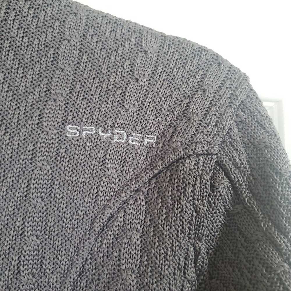 Spyder Cable Knit Stryke Grey Full-Zip Knit Fleec… - image 12