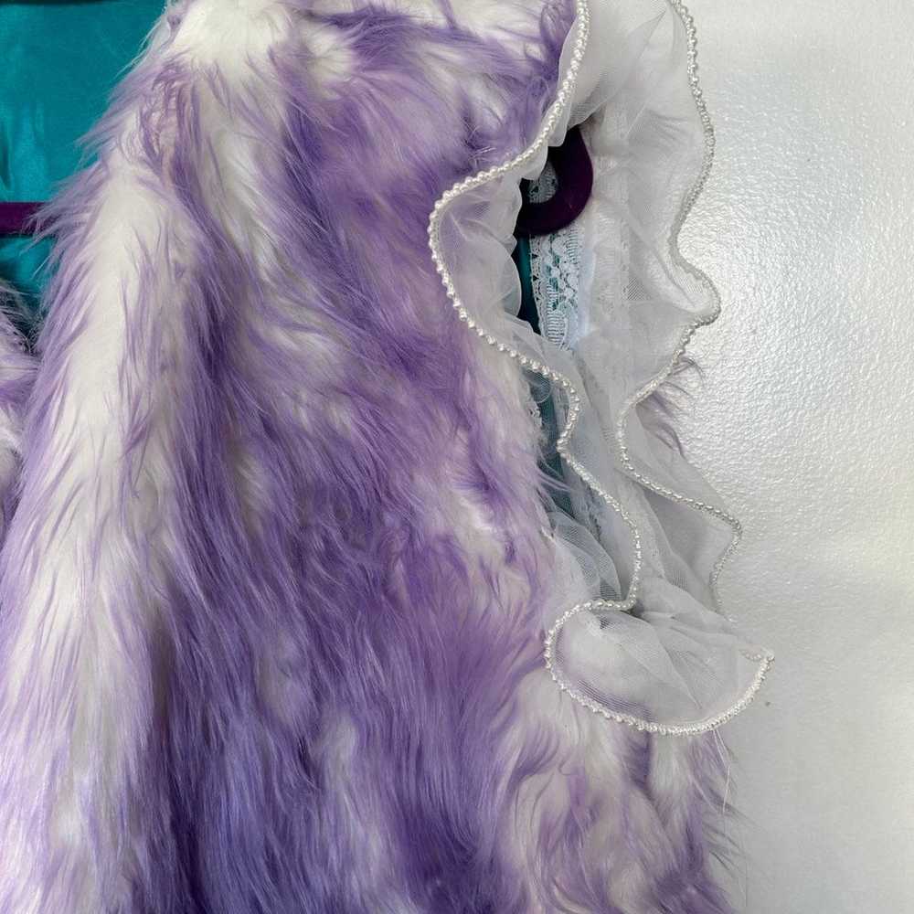 Custom one of a kind purple and white faux fur ve… - image 2