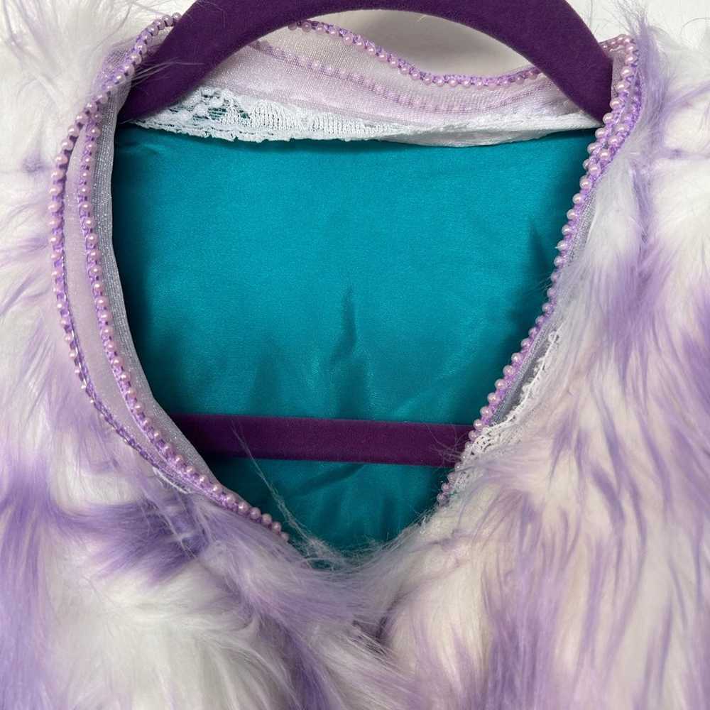 Custom one of a kind purple and white faux fur ve… - image 3