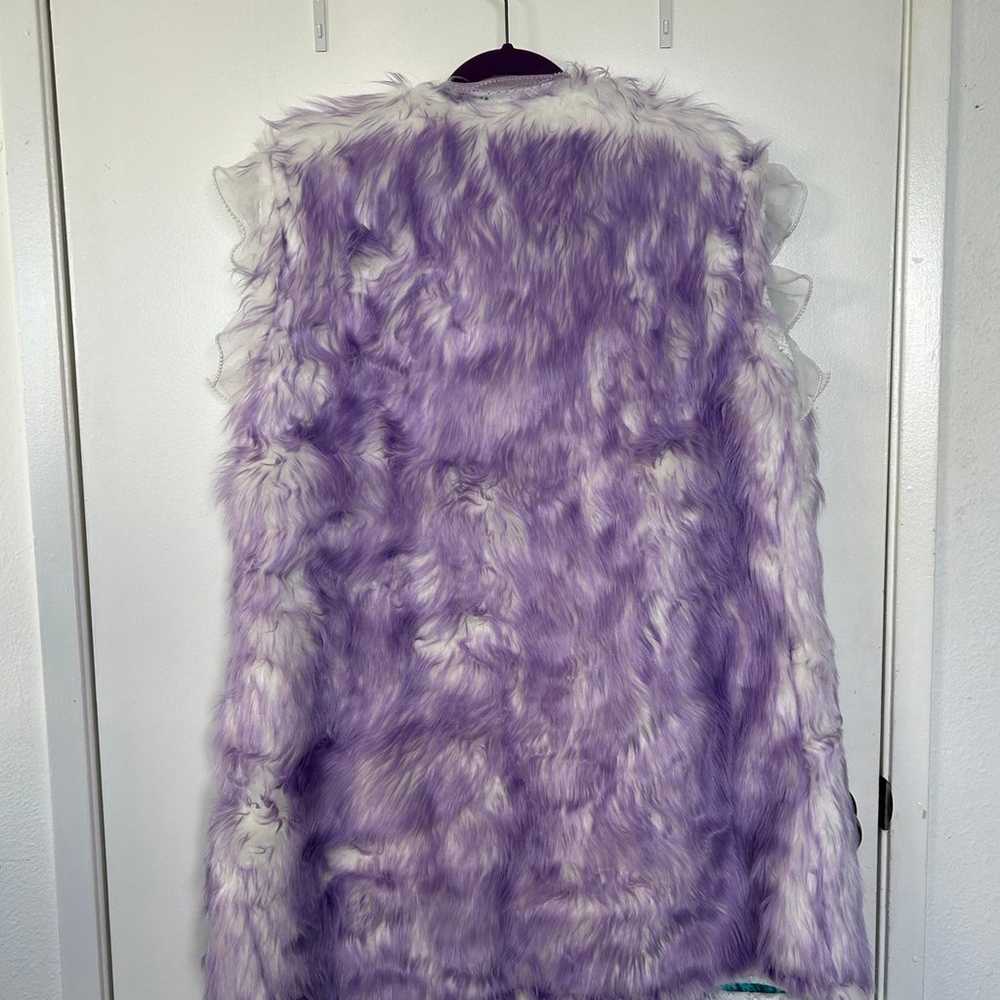 Custom one of a kind purple and white faux fur ve… - image 4