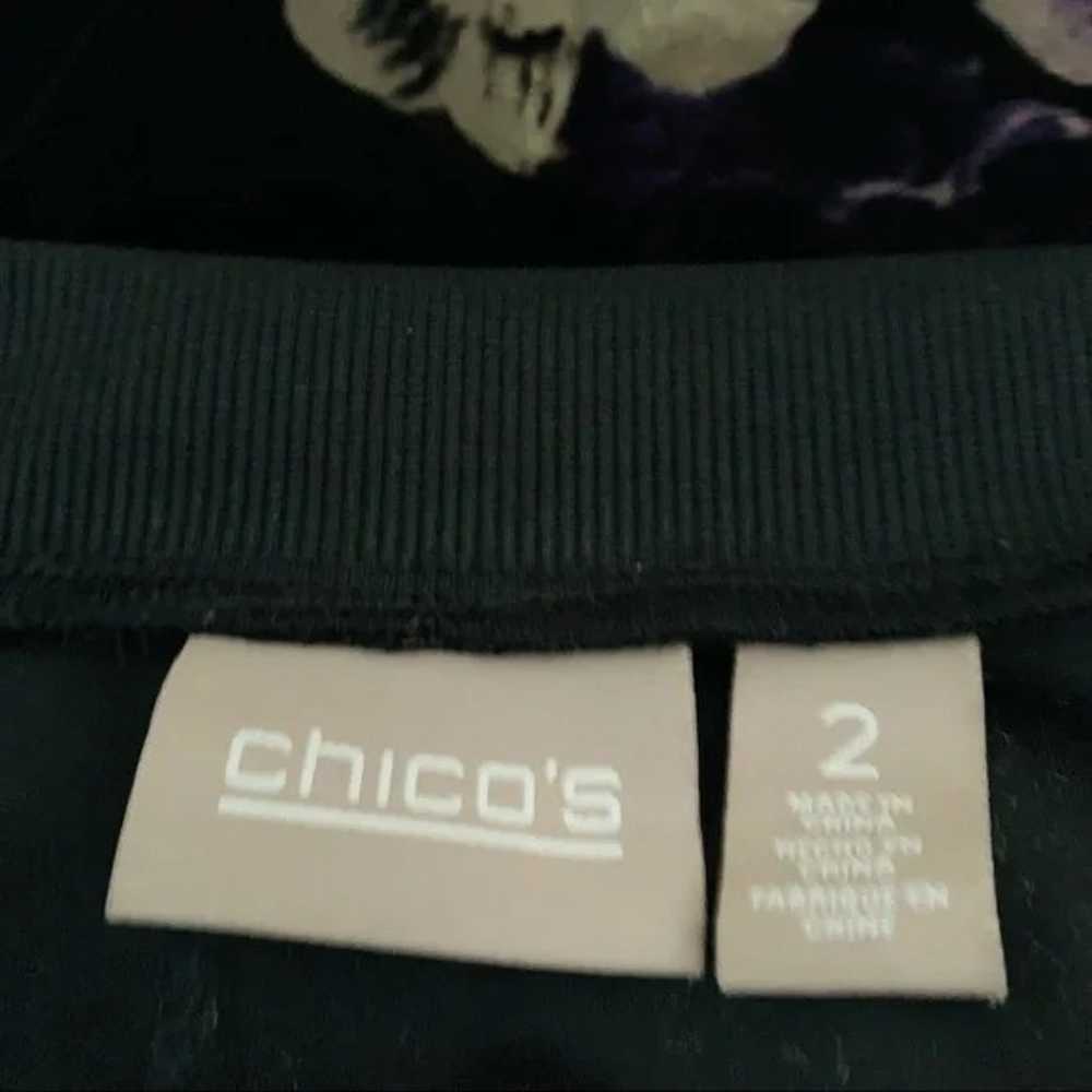 Chico's Velvet Floral Bomber Jacket Size L (Chico… - image 4