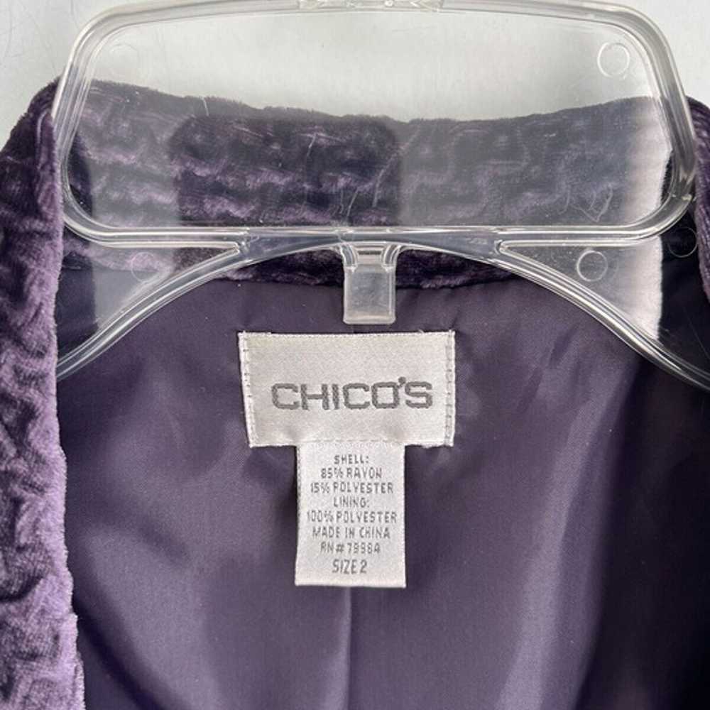 Chicos 2 Purple Textured Velvet Single Button Bla… - image 2