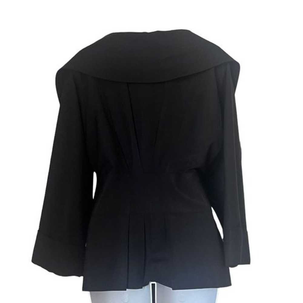 Theory Sheena Monk Neck Black Wool Blend Belted T… - image 3