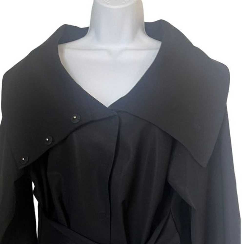 Theory Sheena Monk Neck Black Wool Blend Belted T… - image 4