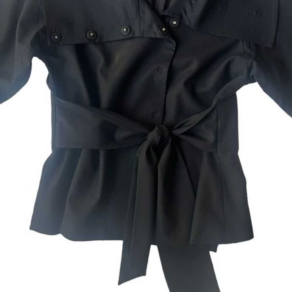 Theory Sheena Monk Neck Black Wool Blend Belted T… - image 5