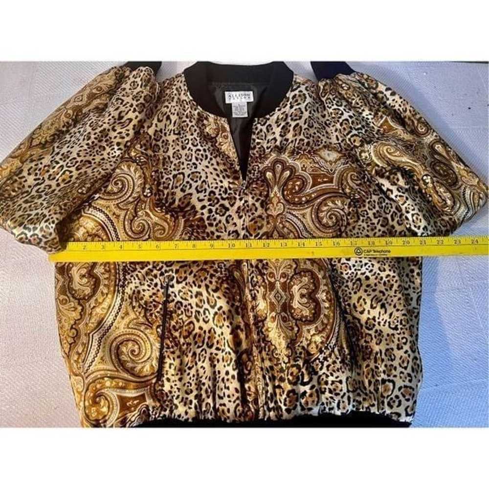 Vintage Allison Taylor 100% Silk Cheetah Print Bo… - image 4
