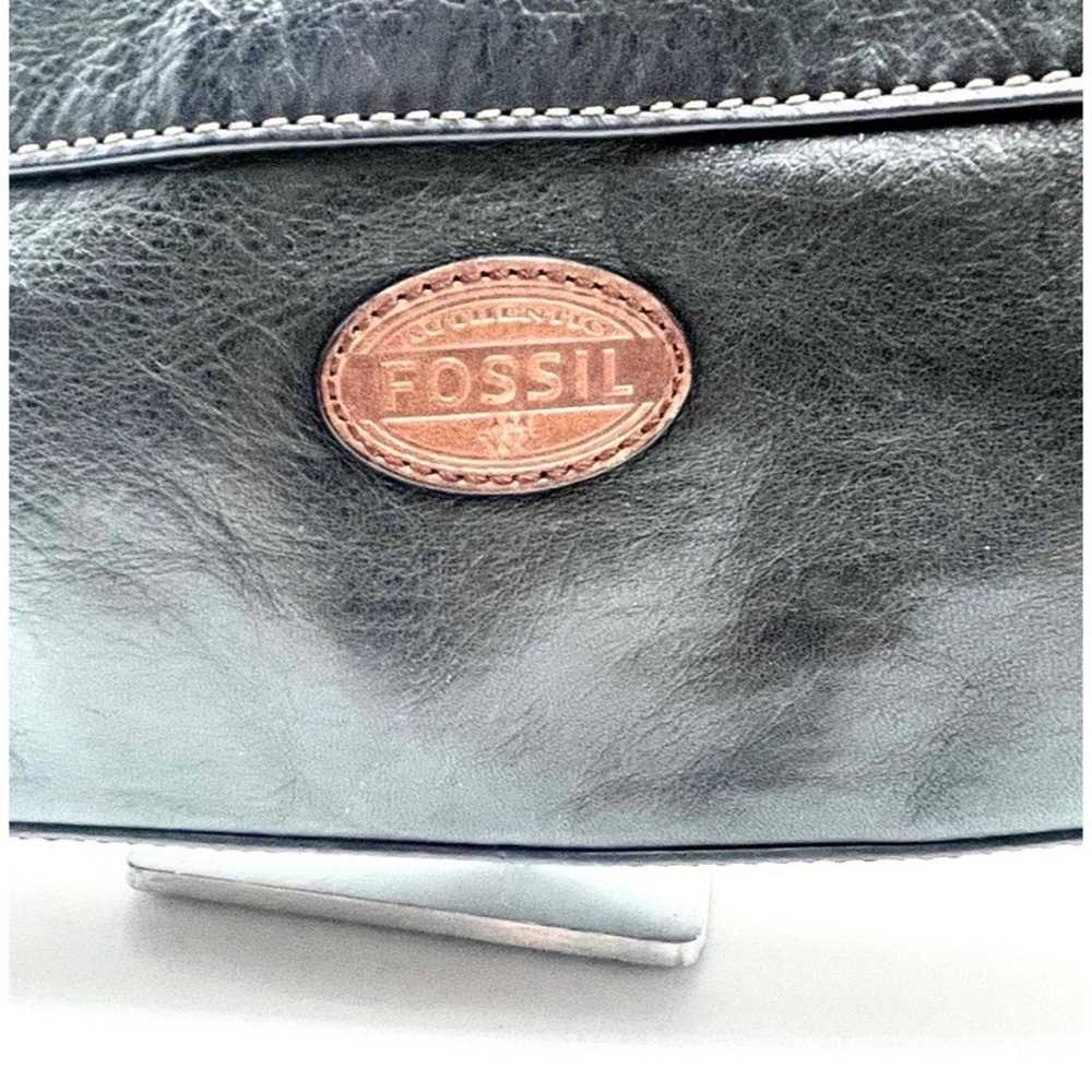 FOSSIL women's black leather shoulder bag VINTAGE - image 10