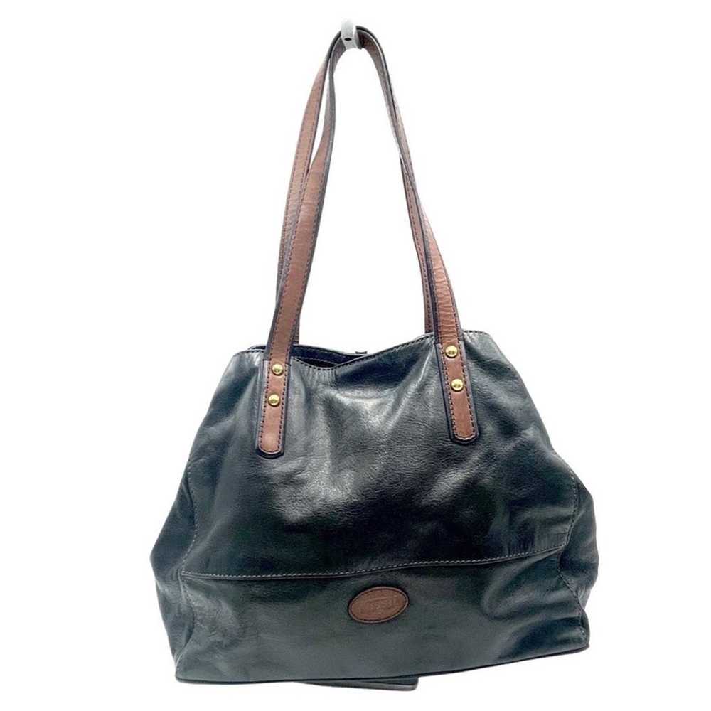 FOSSIL women's black leather shoulder bag VINTAGE - image 1