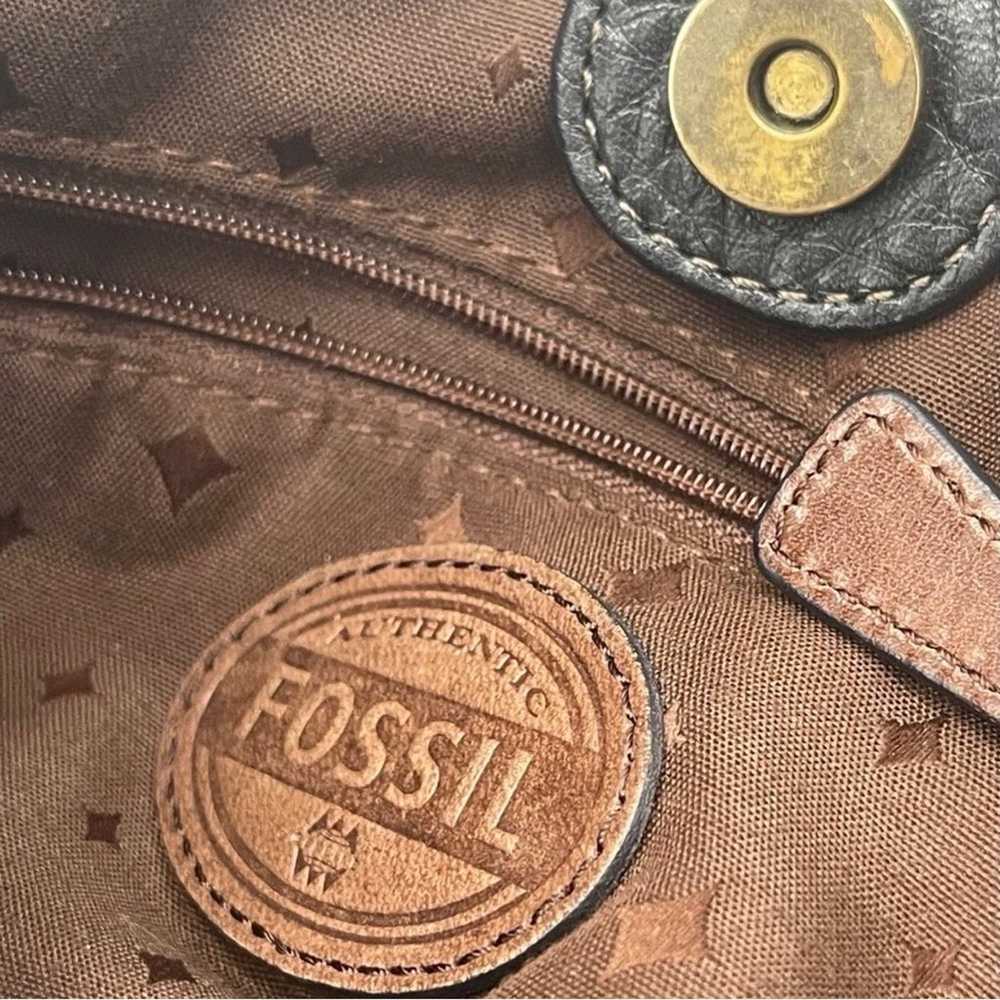 FOSSIL women's black leather shoulder bag VINTAGE - image 5