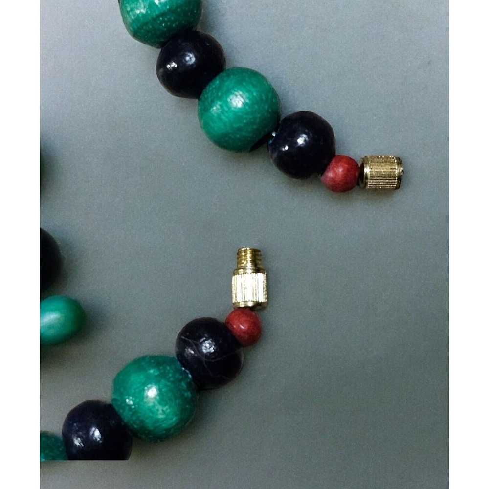 Vintage Graduated Wood Bead Necklace Handmade Boh… - image 8