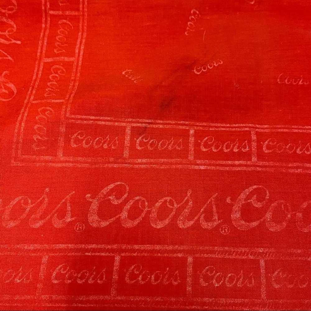 Vintage 1982 Coors red 21" square scarf/bandana/h… - image 4