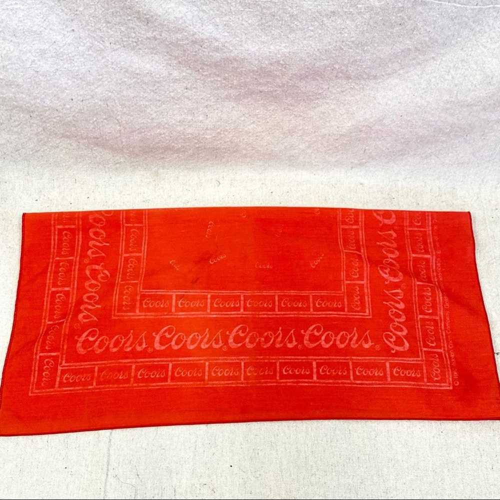 Vintage 1982 Coors red 21" square scarf/bandana/h… - image 8