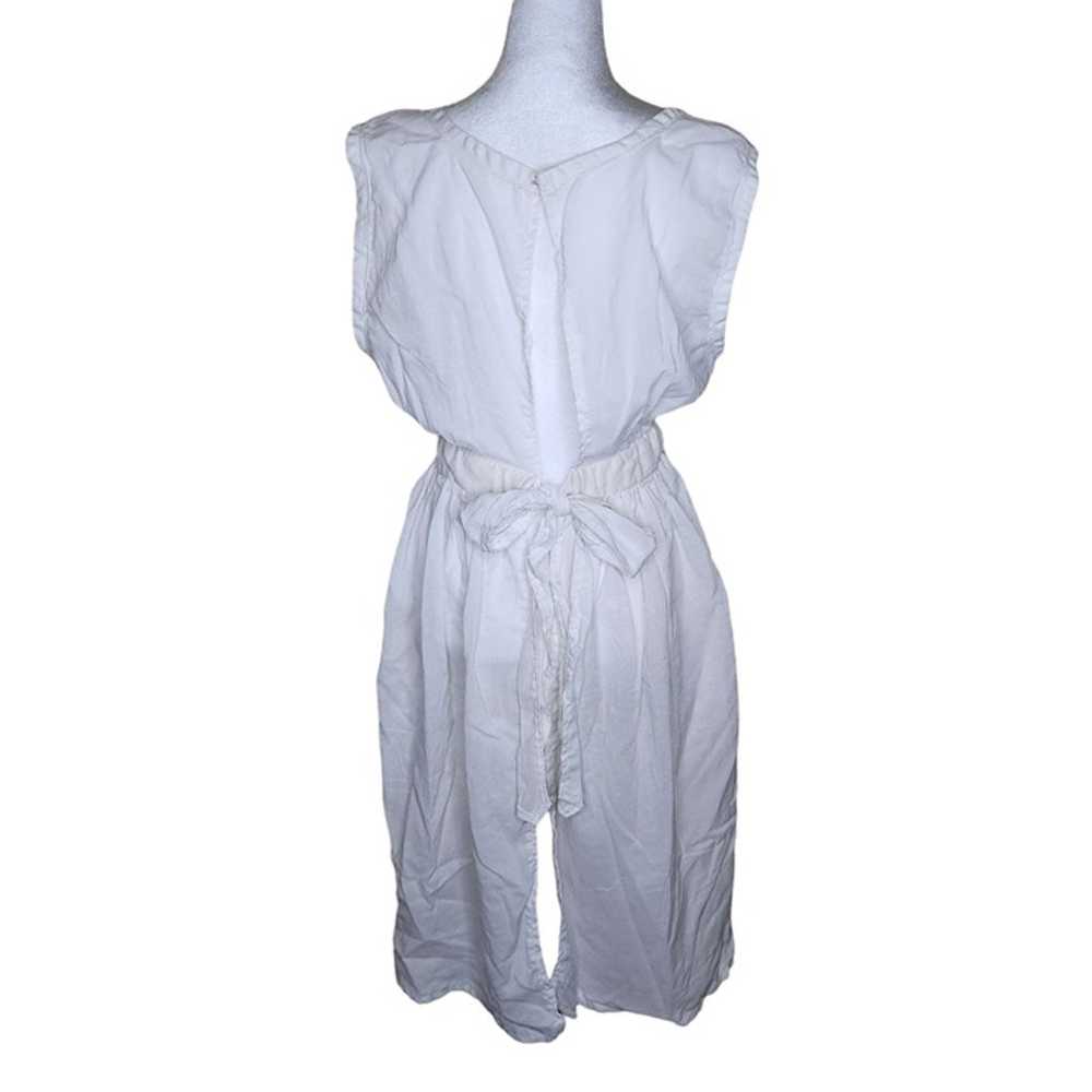 Vintage 60s Apron Dress Womens Size M White Waist… - image 3