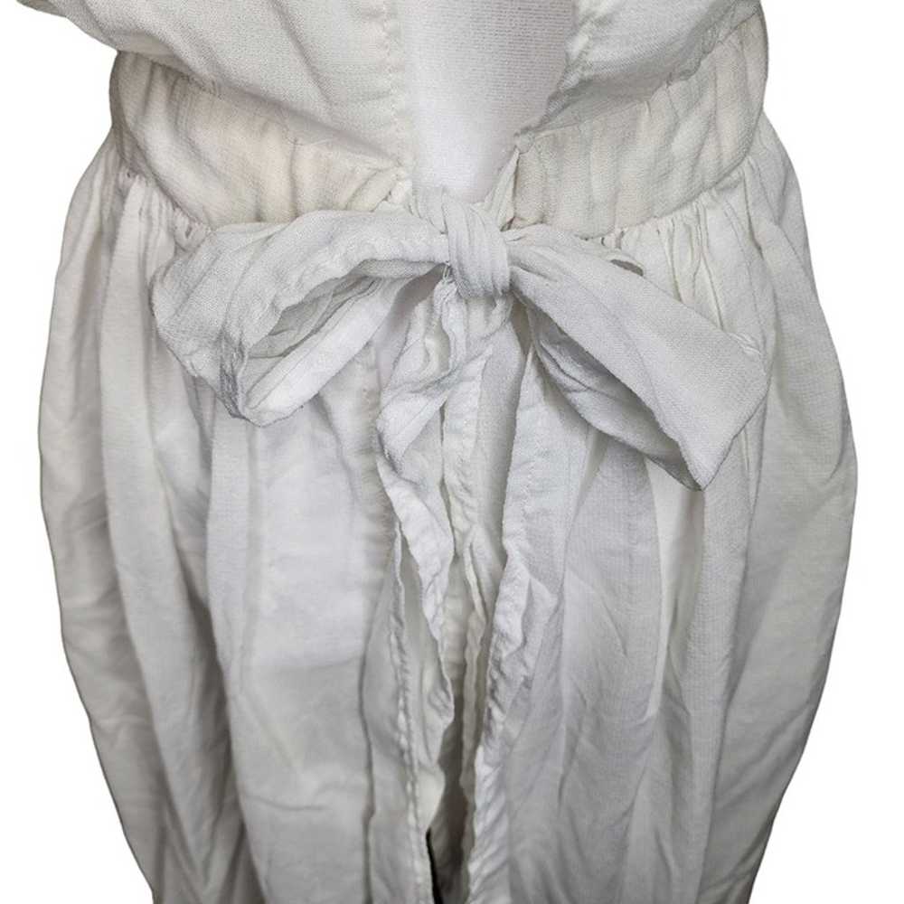 Vintage 60s Apron Dress Womens Size M White Waist… - image 4