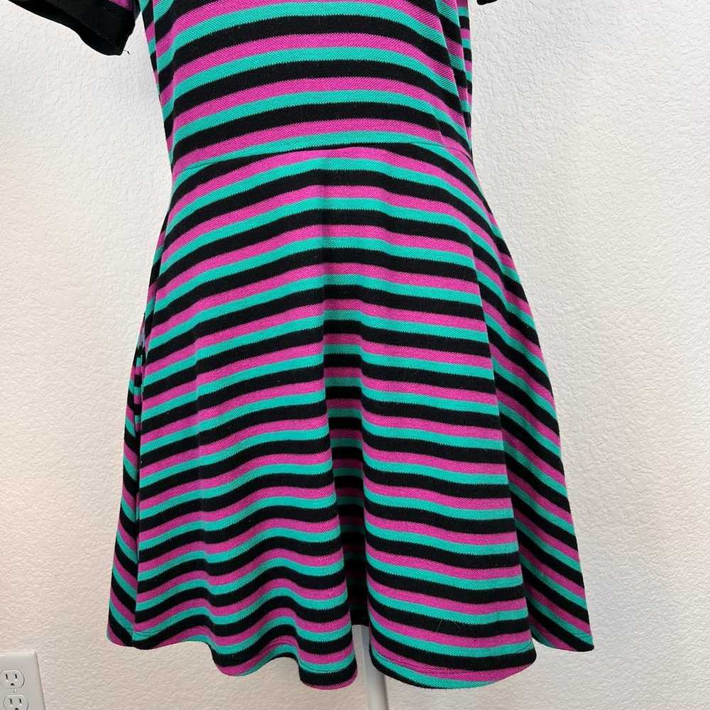 HOT TOPIC Dress WOMENS Small Stripped Pink Black … - image 5