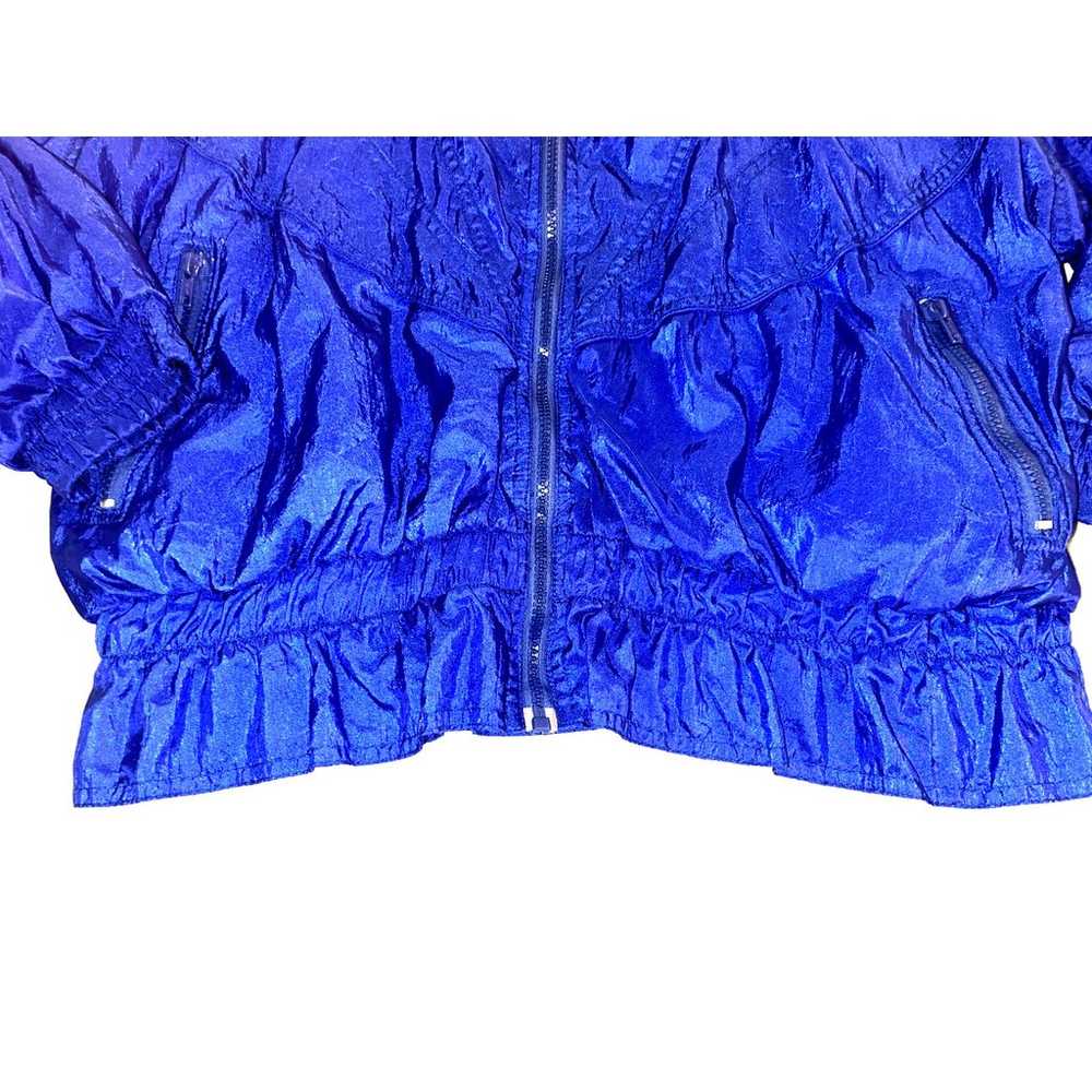 Clipper Bay Vintage Nylon Royal Blue Zip Up 80's … - image 3