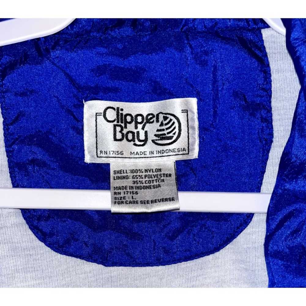 Clipper Bay Vintage Nylon Royal Blue Zip Up 80's … - image 4