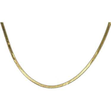 Yellow Gold 14k Herring Bone Necklace. 14k Herrin… - image 1