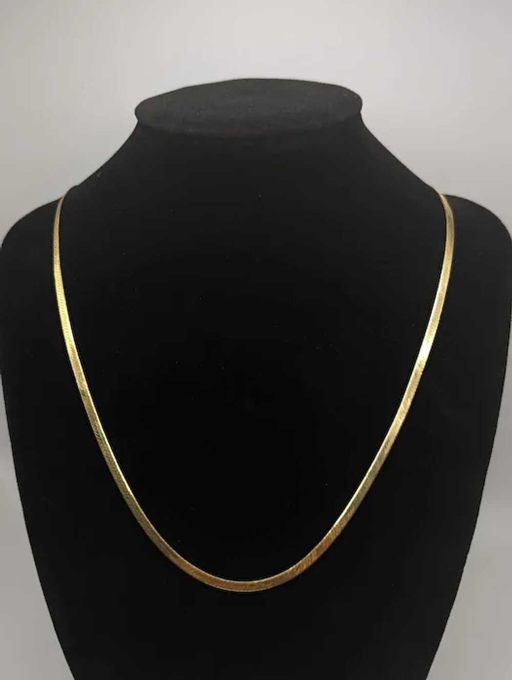 Yellow Gold 14k Herring Bone Necklace. 14k Herrin… - image 3