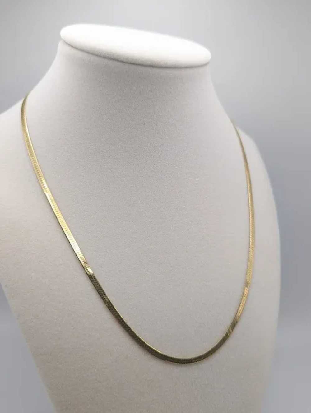 Yellow Gold 14k Herring Bone Necklace. 14k Herrin… - image 5