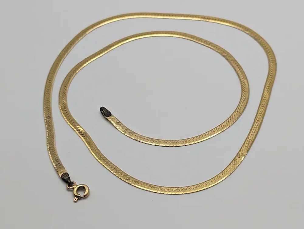 Yellow Gold 14k Herring Bone Necklace. 14k Herrin… - image 6