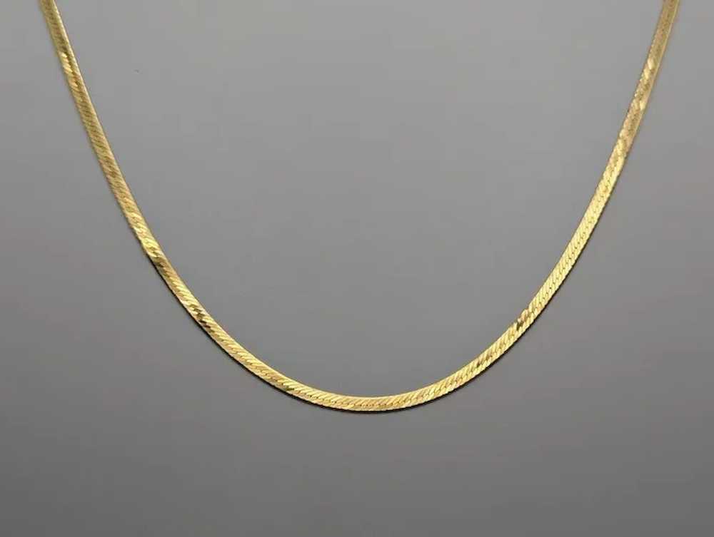 Yellow Gold 14k Herring Bone Necklace. 14k Herrin… - image 7