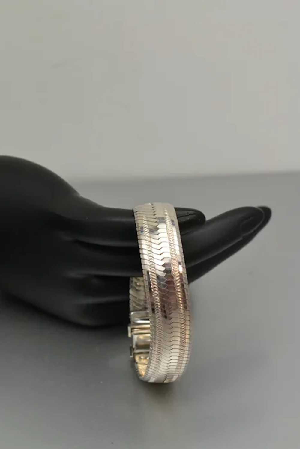 Vintage Milor 925 Silver Snake Bracelet 1/2 Inch … - image 2