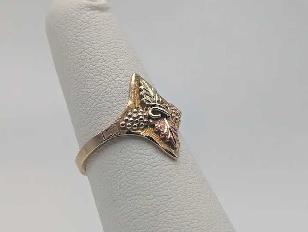 Black Hills Gold Ring. 10k Multi-tone Gold Black … - image 4