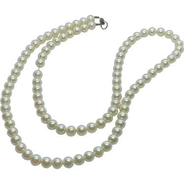 Stunning 30" 6mm Faux Pearl Vintage Necklace with 