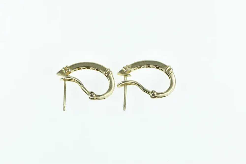 10K Sapphire & Diamond French Clip Bar Earrings Y… - image 2