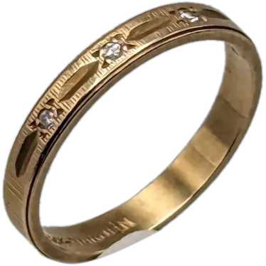 14k Yellow Gold Diamond Wedding Ring. 14k Yellow G