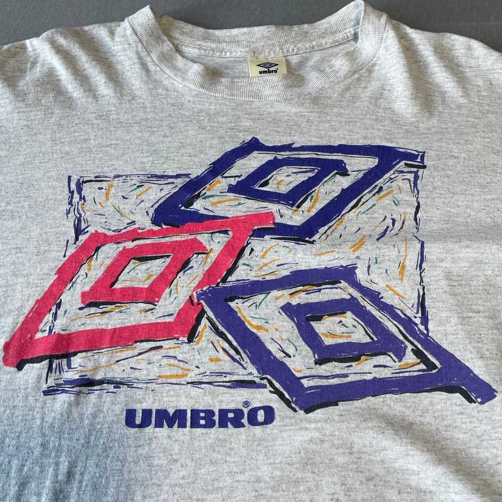 Vintage 90s Umbro Graphic Tee Shirt Single Stitch… - image 3