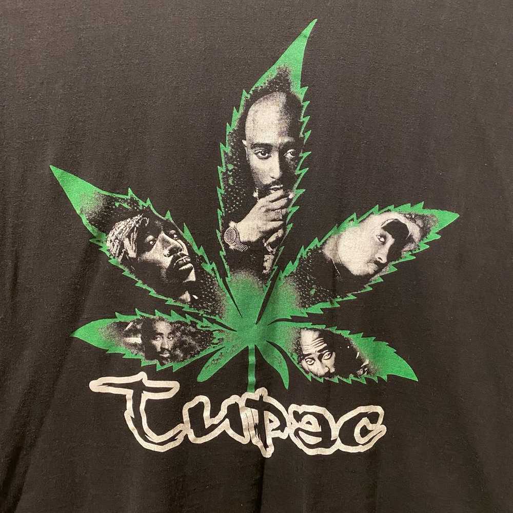 Men’s 2XL Vintage Y2K Weed Leaf 2pac Tupac Shakur… - image 2