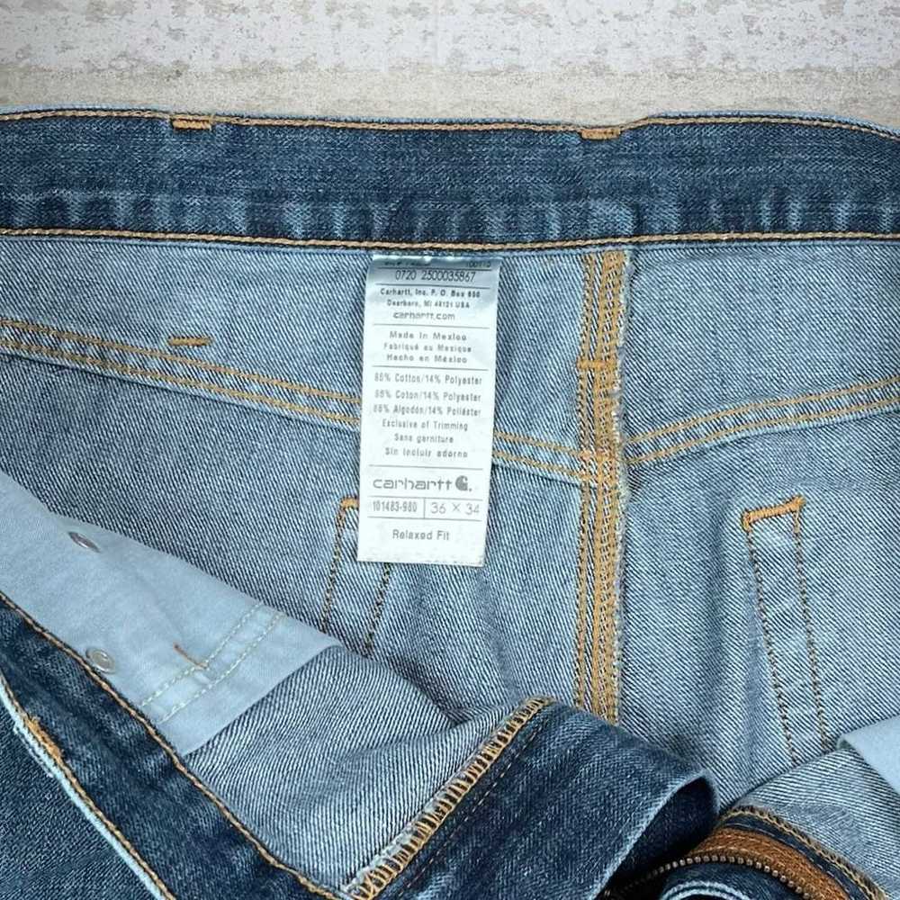 Vintage Carhartt Jeans Relaxed Fit Medium Wash Wo… - image 4