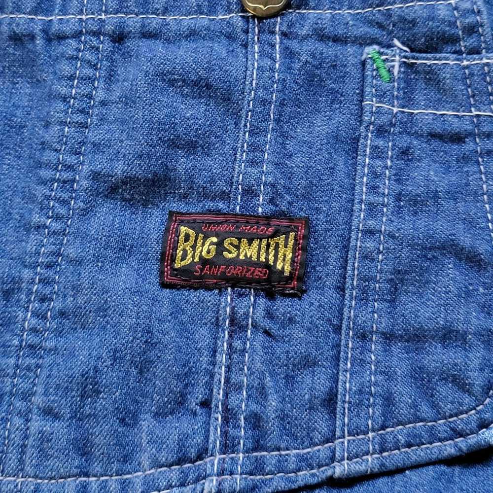 Vintage Big Smith Bib Overalls Size 52 Blue Denim… - image 7