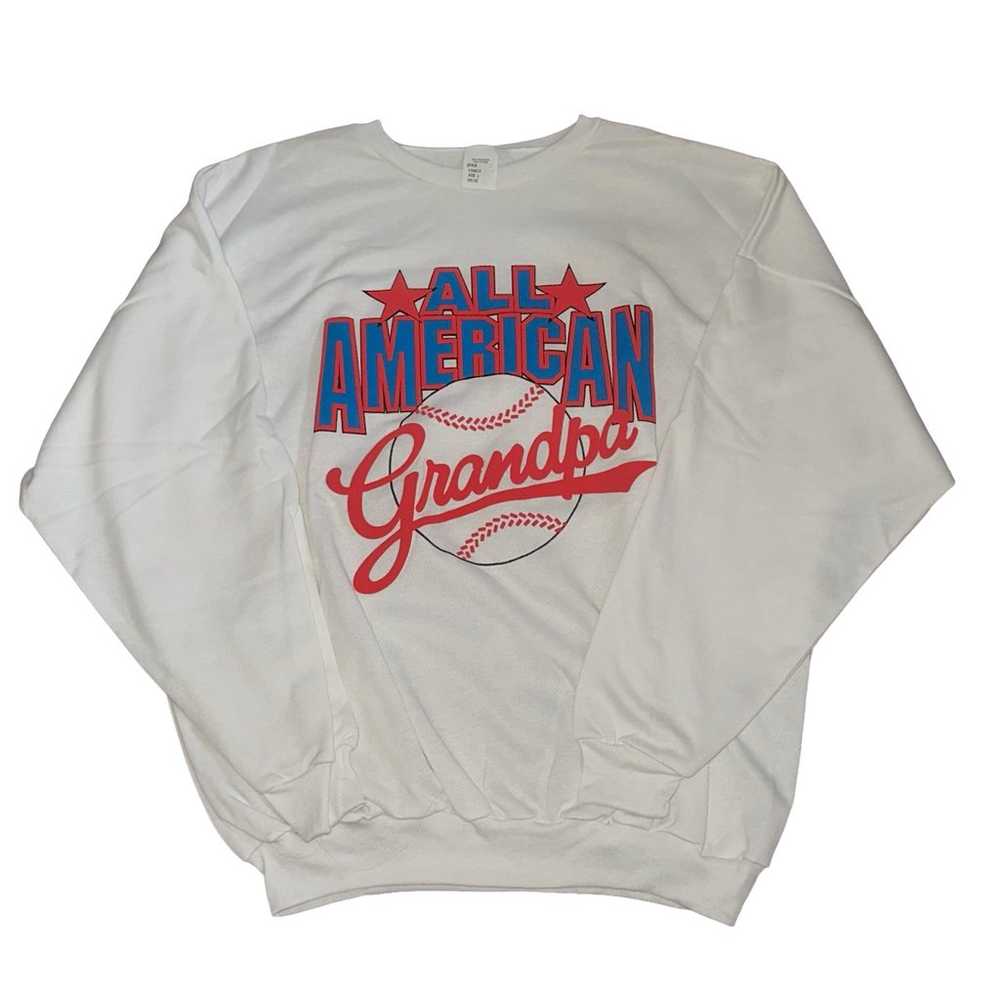 Sz Large Vtg All American Grandpa Sweatshirt Base… - image 1