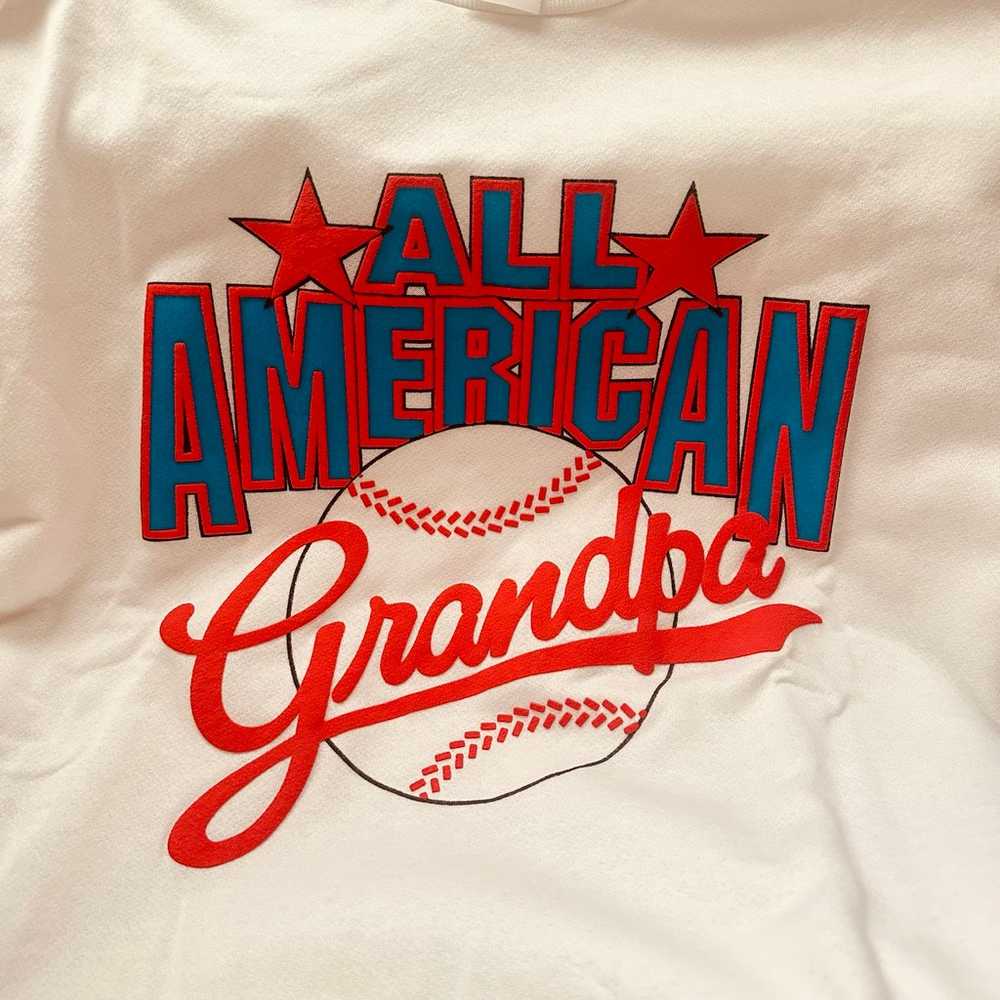 Sz Large Vtg All American Grandpa Sweatshirt Base… - image 2