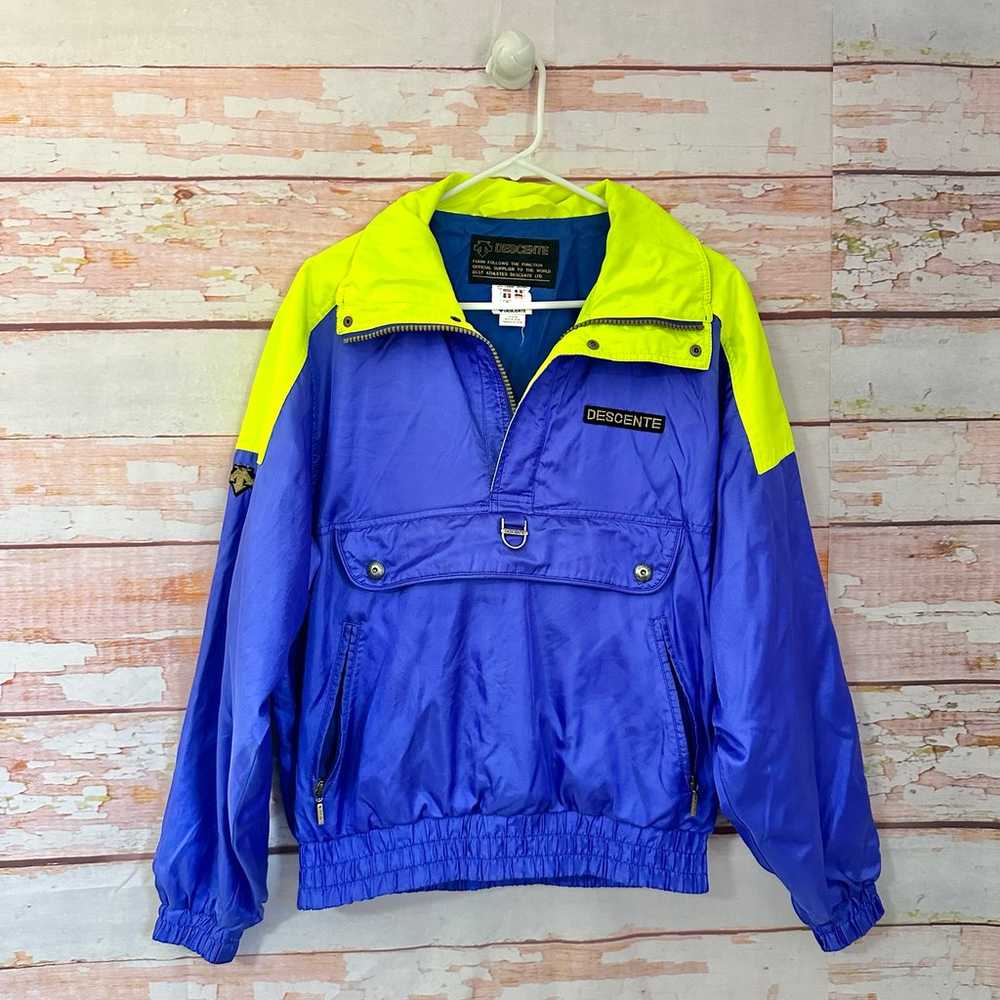 Vintage 90s Descente neon windbreaker jacket - image 1