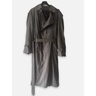 Vintage Christian Dior Gray Wool Trench Coat Men'… - image 1