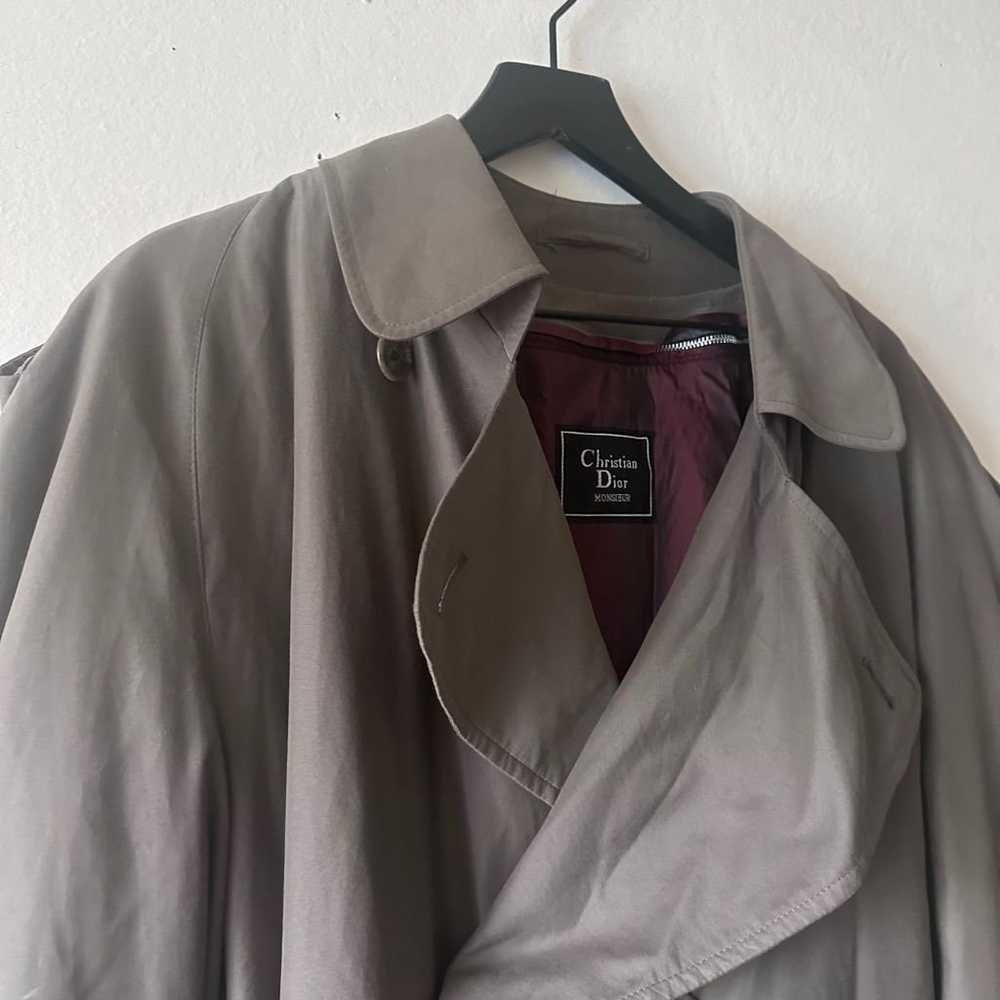 Vintage Christian Dior Gray Wool Trench Coat Men'… - image 6